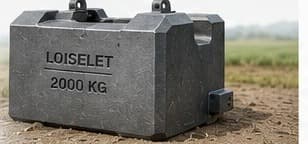 2000 kg-os egytömegű ellensúly egy mezőn