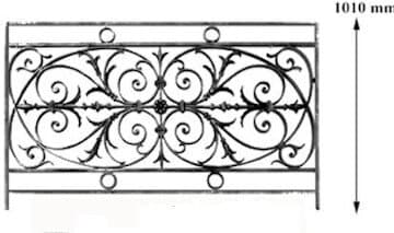 Korlát, díszes öntöttvas korlát